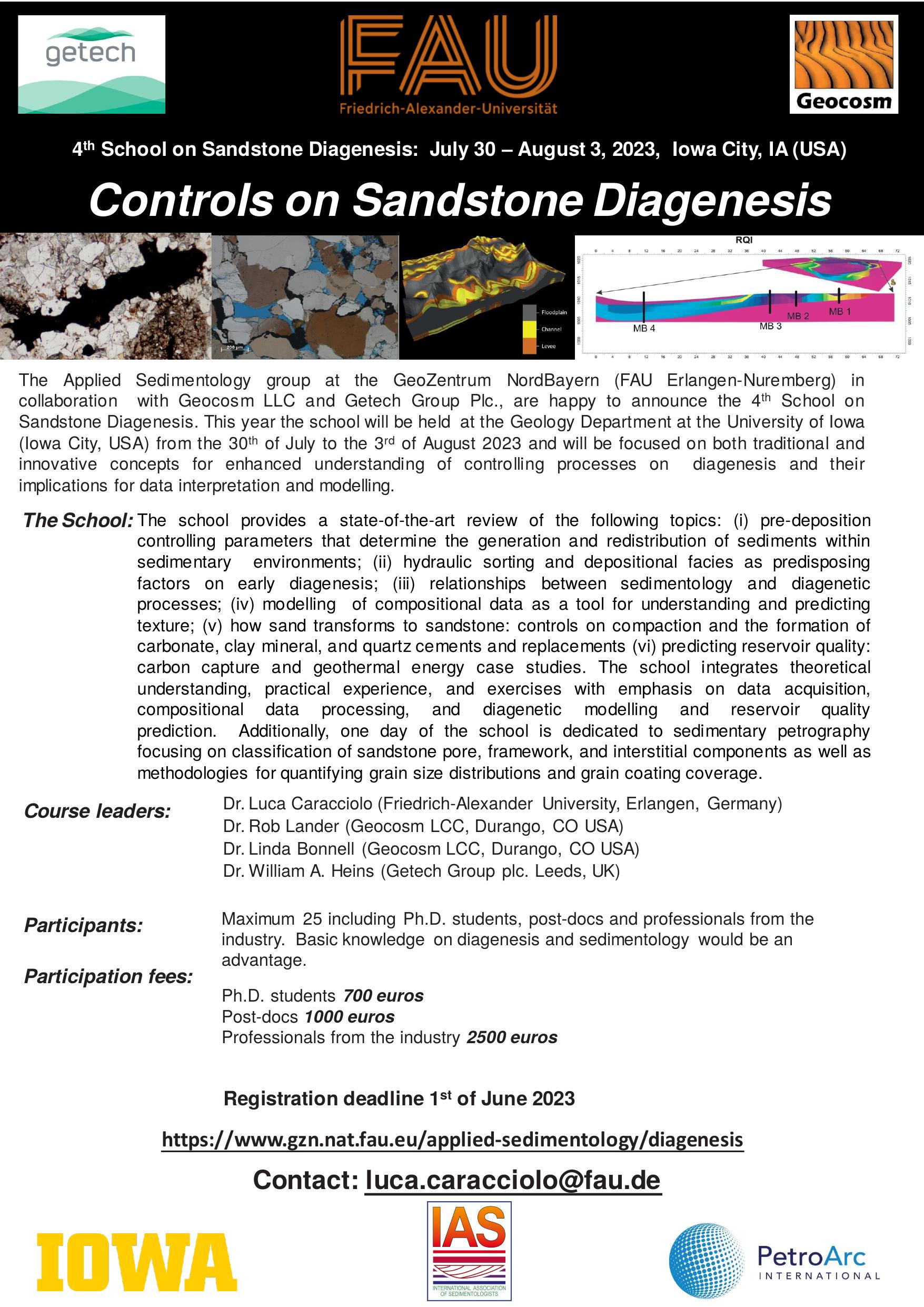 4th School on Sandstone Diagenesis - Iowa 2023